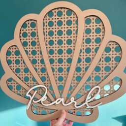 Rattan Seashell, Rattan Wall Art, Nursery Decor, Wooden Names, Personalised Gift, New Baby Gift - thumbnail 2