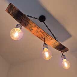 Macallan Whisky Barrel Stave Pendant Light - Rustic Scotch Chandelier For Kitchen, Farmhouse, Bar - thumbnail 3