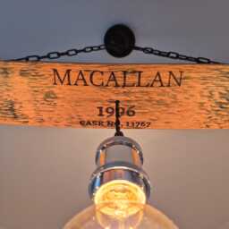 Macallan Whisky Barrel Stave Pendant Light - Rustic Scotch Chandelier For Kitchen, Farmhouse, Bar - thumbnail 2