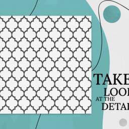 Moroccan Simple Lantern Shapes Vinyl Flooring, White Luxury Black Nursery Oriental Office Decor, Gift For Her - thumbnail 2