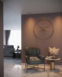 Oversized Silent Wall Clock - Timeless, Luxury Interior Design Decor, Modern Living Room - thumbnail 1