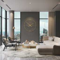 Oversized Silent Wall Clock - Timeless, Luxury Interior Design Decor, Modern Living Room - thumbnail 4