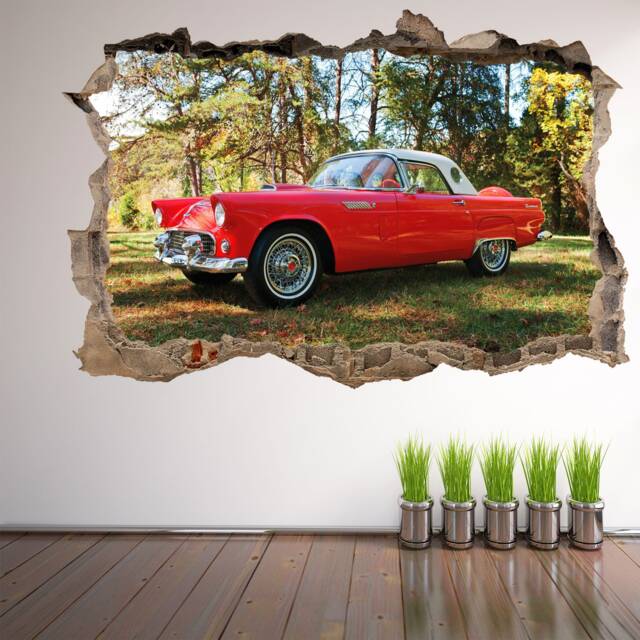 Thunderbird Old Classic Vintage Car Wall Decal Sticker Mural Poster Print Art Home Office Decor Dl37 - image 1