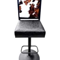 Genuine Cowhide Leather Counter Stool With Backs, Bar Height Kitchen Stool, Barstool Chair - Glbk - thumbnail 3