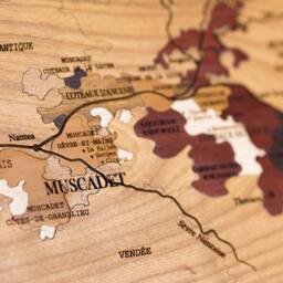 Wine Map Loire Valley Marquetry Hand Made Unique Piece Interior Decoration Gift Idea Made in France - thumbnail 3