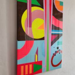 Large Colorful Resin Wall Art, Abstract Epoxy Wood Decor - thumbnail 2