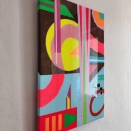 Large Colorful Resin Wall Art, Abstract Epoxy Wood Decor - thumbnail 4