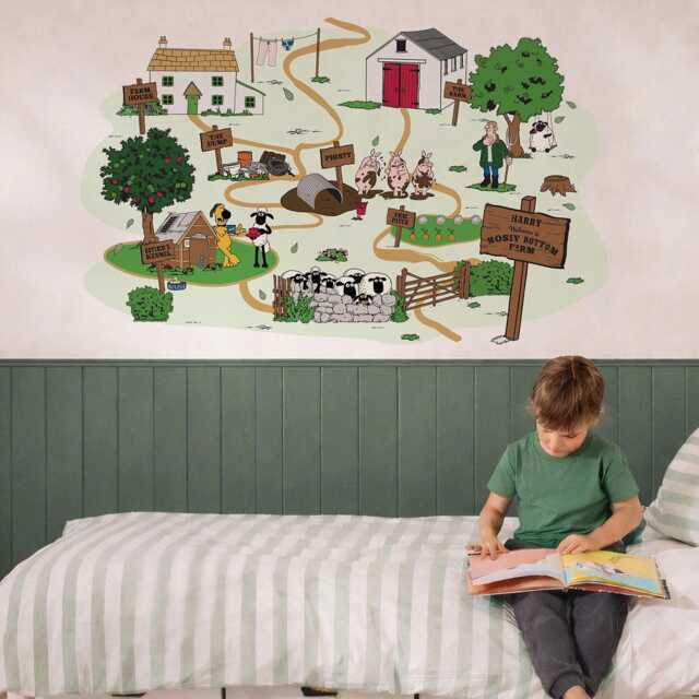 Personalised Shaun The Sheep Wall Sticker, Mossy Bottom Farm Decal, Bedroom Decor, Nursery Sticker - image 1