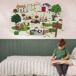 Personalised Shaun The Sheep Wall Sticker, Mossy Bottom Farm Decal, Bedroom Decor, Nursery Sticker - thumbnail 1