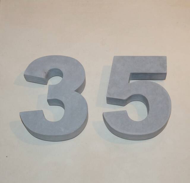 House Number Arial Black Made Of Concrete Anthracite Concrete House Numbers & Writings - image 1
