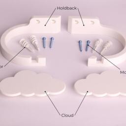 Cloud Curtain Holdback, Set Of 2 - Cloud Themed Nursery Decor - thumbnail 3