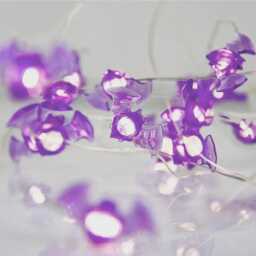 Halloween Bat Copper Wire String Light, Battery Powered Fairy Lamp, Spooky Purple Decor, Indoor Outdoor Party - thumbnail 2