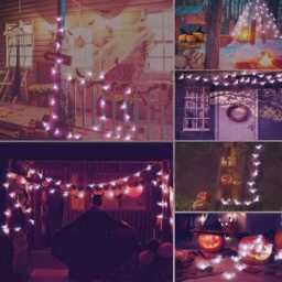 Halloween Bat Copper Wire String Light, Battery Powered Fairy Lamp, Spooky Purple Decor, Indoor Outdoor Party - thumbnail 4
