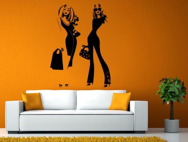 Fashion Shopping Style Woman Female Girl Dressing Design Swag Getup Wall Window Sticker Decal Vinyl Silhouette Decor L1912 - image 1