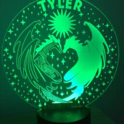 Dragons Personalised 3D Smart App Control Night Light Bluetooth, Music, 7&16M Colour Mobile App , Gift Led Lamp - thumbnail 3
