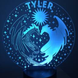 Dragons Personalised 3D Smart App Control Night Light Bluetooth, Music, 7&16M Colour Mobile App , Gift Led Lamp - thumbnail 4