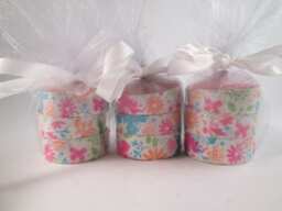 Washi Tape Tea Light Candles, Fruit Scented Party Favors, Set Of 12 - thumbnail 1
