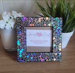 Silver Holographic Emoji Poo Confetti Square Photo Frame 4 X Inches