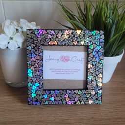 Silver Holographic Emoji Poo Confetti Square Photo Frame 4 X Inches - thumbnail 4