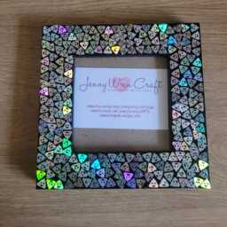 Silver Holographic Emoji Poo Confetti Square Photo Frame 4 X Inches - thumbnail 2