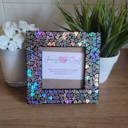 Silver Holographic Emoji Poo Confetti Square Photo Frame 4 X Inches - thumbnail 3