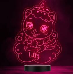 Cat Unicorn Little Star Personalised Gift Colour Changing Led Lamp Night Light