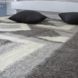Handwoven Wool Blanket Grey Hutsul Lizhnyk Throw - 185x210cm - thumbnail 2