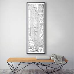 Vintage Manhattan Street Map Print 1955 Nyc Wall Art - thumbnail 1