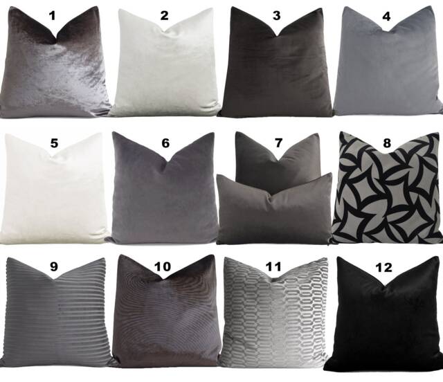 Black Velvet Pillow Cover, Decorative Pillow, Euro Sham, Modern 20 X 20, 22 22, 24 24, 26 26, Wholesale Pillows - image 1