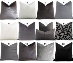 Black Velvet Pillow Cover, Decorative Pillow, Euro Sham, Modern 20 X 20, 22 22, 24 24, 26 26, Wholesale Pillows - thumbnail 1
