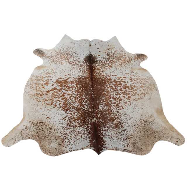 Brown & White Cowhide Rug Extra Large Hair-On Leather Accent - 75x68 Inches - image 1