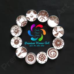 Set Of 12 Henna - Mehndi Tea Light Decorative Candles - Christmas, Diwali, Mehndi - thumbnail 1