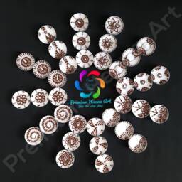 Set Of 12 Henna - Mehndi Tea Light Decorative Candles - Christmas, Diwali, Mehndi - thumbnail 2