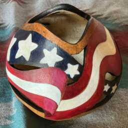 Mac's Hand Made Custom Stars & Strips Art Gourd - thumbnail 4