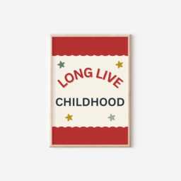 Long Live Boyhood/Childhood Red Star Print For Childs Bedroom Or Nursery - thumbnail 3