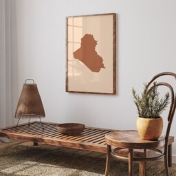 Iraq Map Boho Wall Art Print Mid Century Travel Poster - thumbnail 3