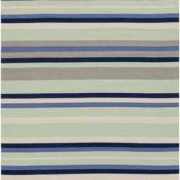 Handwoven Wool Kilim Rug Blue & Grey Stripped Geometric Custom Made Living Room Rug, Modern Boho Bedroom Decor - thumbnail 2