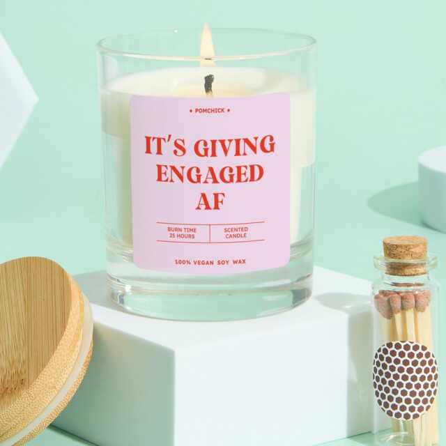 Funny Engagement Gift For A Couple Engaged Af Fun Scented Candle Vegan Keepsake Bride To-Be Fianc?? Friend Present - image 1