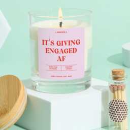 Funny Engagement Gift For A Couple Engaged Af Fun Scented Candle Vegan Keepsake Bride To-Be Fianc?? Friend Present - thumbnail 1