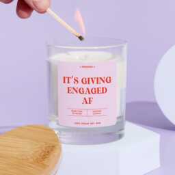 Funny Engagement Gift For A Couple Engaged Af Fun Scented Candle Vegan Keepsake Bride To-Be Fianc?? Friend Present - thumbnail 3
