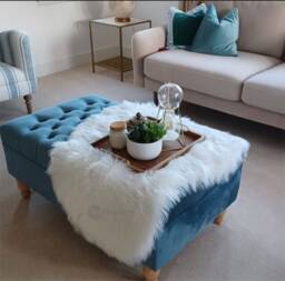 Chevron Luxury Upholstered Chesterfield Ottoman Storage Button-Tufted Footrest & Decorative Footstool & Coffee Table