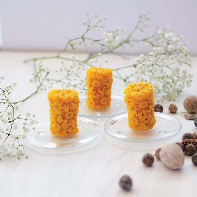 Daisies Beeswax Candle, Natural Candle, Daisy Flowers Candle Of 100% Beeswax - image 1