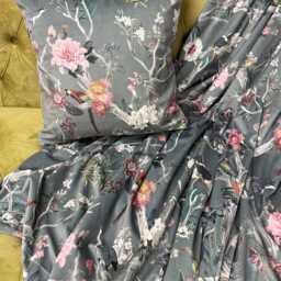 Luxury Oriental Velvet Throw - Double Sided Chinoiserie Bedspread - thumbnail 3