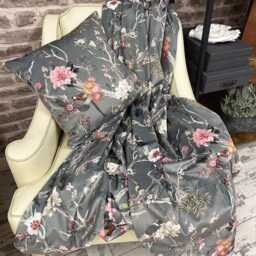 Luxury Oriental Velvet Throw - Double Sided Chinoiserie Bedspread - thumbnail 2