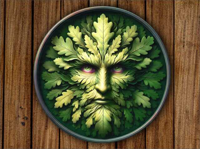 Green Man Flat Metal Sign, Nature Lover's Wall Art D??cor, Garden Guardian - Outdoor Indoor Home Decoration - image 1
