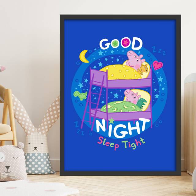 Peppa Pig Print - & George Good Night Sleep Tight Poster Wall Art - image 1
