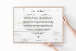 Your Wedding Vows Or Any Song Lyrics Custom Print Canvas Wall Art - Anniversary Gift Unique Gift For Couple - thumbnail 1