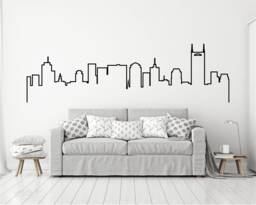 Doodled Nashville Skyline Wall Decal, Cityscape Sticker, Tennessee Home Decor - thumbnail 1