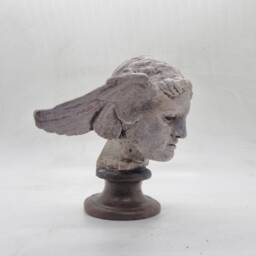Hypnos Marble Head Bust, 3D Printed Statue, Greek Sleep God Statuette, Mythical Winged Creature, Mythology Figurine, Of Dreams - thumbnail 2