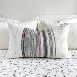 Vintage Hmong Hemp Pillow Cover - 16 X 26 - thumbnail 1
